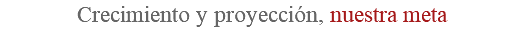 Crecimiento y proyección, nuestra meta